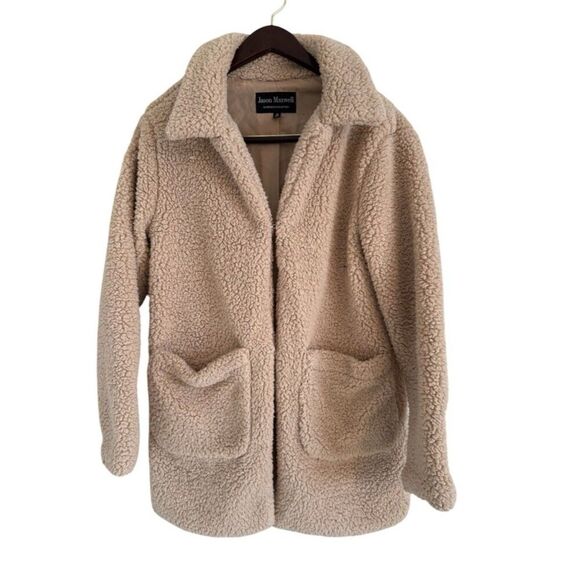 jason maxwell Jackets & Blazers - Jason Maxwell Sherpa Lightweight jacket | Size Medium | Tan Cream Clasp closure